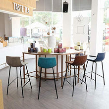 LLT Pratico sgabello in pelle sgabelli da bar Sedie Telaio Black Metal e posteriore molle | Pub Sgabelli altezza Pianale da cucina | Dining Chair Sgabelli di Cafe casa, a 4 colori (include 1 X Stool)