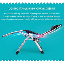 Hfyg Lettino Prendisole Sedie reclinabili del Patio Sedie a Sdraio a gravità Zero Sedie a Sdraio per Esterni Pieghevoli Portatili Sedie a Sdraio per sedie a Sdraio 200kg Chaise Longue (Color : Black)