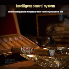 FJNS Elettronico Sigari Humidor - Tocco e Isolamento digitali Intelligenti e Funzione di Raffreddamento idratante - Doppio Vetro temperato - Mensole in Cedro Spagnolo,d'oro,48L