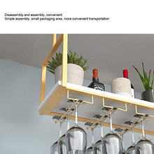 Mensola a soffitto Portabottiglie per Vino da Soffitto Dorato, Ripiani Galleggianti A 1 Livello Scaffale Divisorio in Legno, Forte capacità Portante per Bicchieri da Vino, Facile da Installare