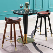 Sgabello Alto in Pelle Sgabello da Bar con Schienale Girevole da Casa Seggiolone per La Casa Sedia da Bar in Legno Massello (Color : A, Size : 32 * 32 * 75cm)
