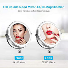 WZDD Specchio Ingranditore da Parete Bagno, Specchio per Trucco con Luce LED E Ingrandimento 1x / 5X, Specchio Cosmetico per Il Bagno