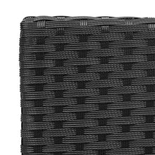 Mendler Salottino da Esterno Giardino HWC-F55 polyrattan Nero con Cuscini Grigio Scuro