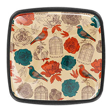 Uccelli e fiori Pomelli per Porta Set di 4 Pomelli per Mobili Manopole per Cassetti Cucina Armadio Vetro