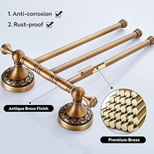 Weare Home, Portasciugamani da parete in ottone anticato con 3 bracci, in stile retrò anticato, in bronzo antico, rifinito in ottone, montaggio a parete, Ottone, Antik Bronze, 3 Arm