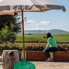 Relaxdays Base per Ombrellone, da Riempire con Acqua o Sabbia, Asta D: 25-32mm, Piedistallo in Plastica, 44x42 cm, Verde