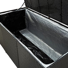 VidaXL - Scatola portaoggetti da giardino in resina intrecciata, 180 x 90 x 75 cm, colore: Nero