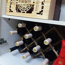 LHQ-HQ Vino Vino Vino Rack Rack Decorazione 10 Bottiglie di Vino Rack di Legno Bottiglia piegante di Free Standing Bar Legno Posizione