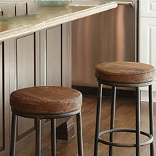 JXXDDQ Sgabelli girevoli Sgabello rotondo vintage, sgabelli bar in legno massello Struttura in metallo Sgabello in legno Sgabelli stile industriale Sgabello da pranzo, per cucina, ristorante, caffè, b