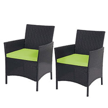 Mendler Serie Halden per l'esterno Set 2X poltrone 60x59x83cm polyrattan Antracite con Cuscino Verde