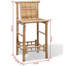vidaXL 2X Legno di bambù Sgabelli da Bar Sedie Seggiole Sedili Arredo Esterni