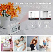 Sveglia Digitale, TedGem Sveglia con Proiettore Sveglia Digitale da Comodin, 3,8 " LCD Number Clock 4 Luminosità, 9 Min Snooze, 2 Suoni Allarme, per Camera da Letto, Ufficio, Cucina (Bianco)