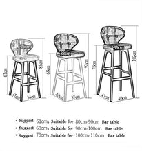 LLT Pratico sgabello Sgabelli colazione Bar Dining Chair Bar Stool Pianale da cucina Sicurezza Moderna di legno solido frame Soft Sedile Carico massimo 130Kg,Oro,68CM