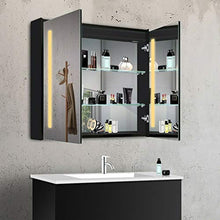 Lux-Aqua MBC10070DP Armadietto da Bagno, Alluminio, Nero/Specchio, 1000x700x135mm