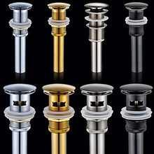 SHDJYR Scarico per lavabo in Ottone Massiccio per lavabo con/Senza troppopieno Accessori da Bagno Neri/cromati/Oro/sfregati ad Olio con troppopieno