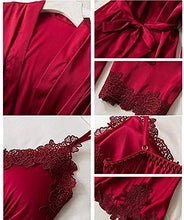 sohefia Set Pigiama 5 Pezzi in Seta Blush Set di Abiti da Notte Sexy Camicia da Notte in Pizzo da Donna M Rosa