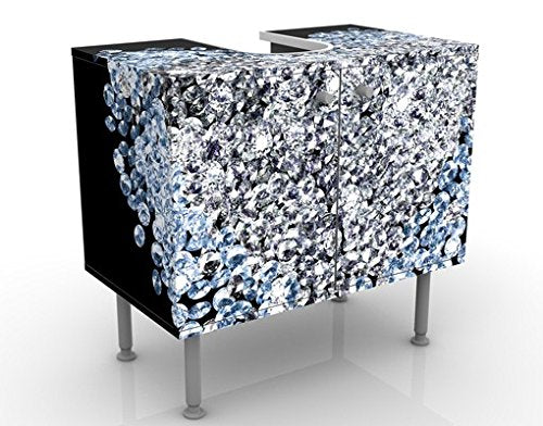 Apalis Design Vanity Diamond Heart 60 x 55 x 35 cm, Piccolo, 60 cm di Larghezza, Regolabile, lavabo, mobiletto da Bagno, Base per Bagno, Stretto, Piatto