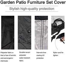 N / A mobili da Giardino Impermeabile di Oxford di Vimini del sofà Protezione Giardino Esterno Cortile Polvere Pioggia Neve Nera 10 parapioggia Dimensioni, 213x132x74cm