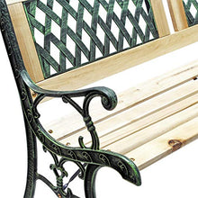 Wiltec Panchina Panca da Giardino Juliane in Legno e ghisa con Motivo a Reticolo