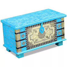 XINGLIEU Baule portaoggetti Blu, Baule portaoggetti in Legno, Tavolo supplementare, 80 x 40 x 45 cm