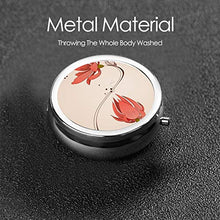 Swirly - Contenitore rotondo per pillole con motivo floreale, con 3 scomparti, in metallo, per medicina, vitamina