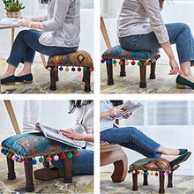 Cambia Panca per Scarpe LIANGLIANG Pouf Poggiapiedi Salotto, Pouf per Cambio Scarpe in Legno Massello Stile Etnico, Sgabello Moquette Decorazione Domestica Soggiorno Scuola Materna, 3 Stili
