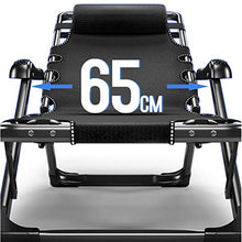 GJX Sedie a Sdraio Reclining Sdraio da Spiaggia Sedia con Cuscini Imbottiti e poggiapiedi for Il Giardino Esterno di Campeggio all'aperto Spiaggia Design (Color : Black)