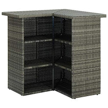 Tidyard Tavolo da Bar ad Angolo in Polyrattan Tavolo da Esterno per Arredo da Bar Bistrot 100x50x105 cm Grigio