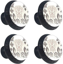 Araldico con Fleur De Lis e corone Tiara Iris Flowers Stemma Knight Pomelli per Porta Set di 4 Pomelli per Mobili Manopole per Cassetti Cucina Armadio Vetro