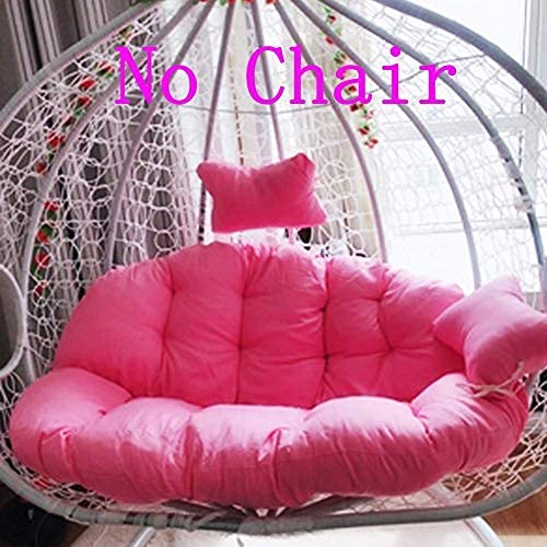 eewopjkj Cuscini per sedie a Forma di Nido Cuscino per Cesto in Vimini Cuscini per Sedia a Dondolo in Rattan Amaca sospesa 2 posti Cerniera Lavabile-Rosa 140x110 cm (55x43 Pollici)