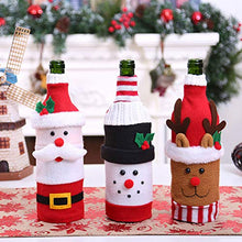 Amosfun Sacchetto di Copertura Bottiglia di Natale 3 Pezzi Vestito da Copertura Maglioni di Vino Pupazzo di Neve Renna Santa per brutte Decorazioni per la Festa di Natale