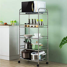 Quattro Ruote portatile strumento di archiviazione Carrello Ripiano, semplice cremagliera in acciaio inossidabile, facile da spostare, durevole, design multistrato, sala da pranzo soggiorno, scaffale