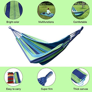 Sourcingmap® Cotone Corda Campeggio Amaca appesa in Tela Blu di Letto di 200cm x 80cm Combo B