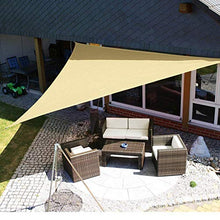 DAMAI Tenda A Vela Impermeabile Triangolare 3x3x4.3M, Vela Ombreggiante Triangolare per Esterno Giardino Terrazza,Beige