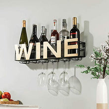 Wine Rack Parete Bordeaux Chateau Style Contiene 6 Bottiglie del vostro vino preferito bagagli elegante for sala da pranzo cucina bar-cantina Bottiglia di vino Rack calici di vetro Mostra Bottiglie Ra