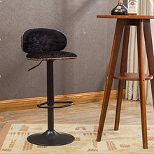 XIAOYAN Sgabello Sgabello da Bar in Velluto ad Altezza Regolabile Sgabello da Bar in Tufted Imbottito Sgabello con poggiapiedi Sedia da Pranzo Girevole, Rosso (Color : Black)