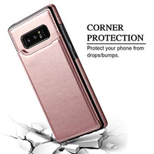 Suhctup Compatibile con Custodia Samsung Galaxy Note 8 pelle,Cover Samsung Galaxy Note 8 con Interno Morbida TPU,Porta Carte Slot e Antiurto Flip Wallet [Chiusura Magnetica] Protettiva Case (Oro rosa)