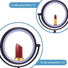 WZDD Specchio Trucco Ingranditore da Parete, Ingrandimento 5X Specchio Cosmetico con Luce a LED, Doppio Lato Orientabile a 360 ° Cosmetico Specchio
