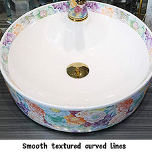 HEIFEN Lavabo in Ceramica soprabanco lavabo Romantico Aspetto Floreale Moderno Astratto lavabo Artistico lavabo Ovale lavandino Bagno casa sul lavandino A