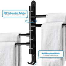 Porta Salviette ZB ZealBoom Porta Asciugamani Girevole con 4 Braccia Girevoli 180° Rotazione Portasciugamani da Parete per Bagno, Cucina, Balcone, WC