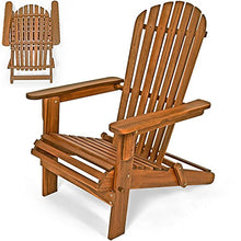 Deuba® Sedia Prendisole Relax Adirondack in Legno d' Acacia Pieghevole estremità arrotondate per Giardino o terrazza