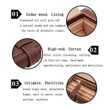 XZJJZ Leather Cigar Box - Portable Cedro Legno e Pelle Cigar Storage Box Seal Design con Una buona Tenuta (Color : Brown)