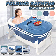 JFIOSD Vasca da Bagno Portatile per Adulti,Animale Vasca Pieghevole Freestanding con Copertura Termica/Borsa Portaoggetti