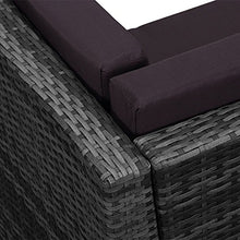IKAYAA 7pcs Ammortizzata Esterna Divano Mobili da Giardino Patio Set Ottomano Angolo Divano Componibile in Vimini Mobili in Rattan TUV Test Report