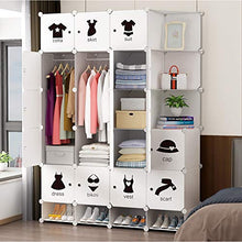EXCLVEA Armadio Appendiabiti Stile Nordico Armadio Guardaroba for Appendere Gli Abiti Scarpe Simple White economia di Spazio Combinazione Vestiti Cabinet Resina Armadio