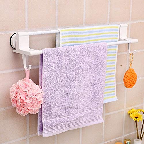 MBYW Portasciugamani Moderno Portasciugamani Elegante per Il Portasciugamani Ventosa Bagno portasciugamani Gancio Gratuito punzonatura Bagno Asciugamano Bar Asciugamano Appeso Asta Doppio palo