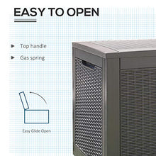 Outsunny Baule da Esterno in PP Effetto Rattan 380L Cassapanca da Giardino per 2 Persone, Grigio Chiaro 122x54.5x62.5cm