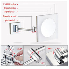 WM 8.5Inch LED Specchio Trucco, Rotazione 360° Specchio Quadrato, Montaggio A Parete Specchio Con Luci Bagno Finitura Rame Specchio-10.24