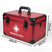 KKYY Pronto Soccorso Di Grandi Dimensioni, Rosso Presente Con Scatola Di Immagazzinaggio Di Medicina In Metallo A Croce Bianca, Kit Di Emergenza Organizer, Con Tracolla, Dimensioni 40 Cm X 25 Cm X 2