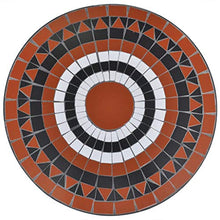 Tidyard Tavoli e Tavolini da Giardino con Mosaico in Ferro e Ceramica 60 x 70 cm | Terracotta e Bianco